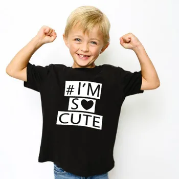 

I'M So Cute Funny Cute Children Summer Tee Toddler Kids Baby Girls Boy Letters Top O Neck T-shirt Tops Outfits Clothes Fashion