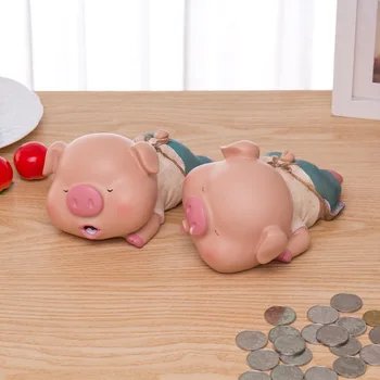 

Creative Gifts Cartoon Anime Piggy Bank Meng Bao Pig Piggy Bank Trumpet Resin Crafts