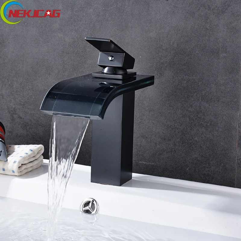 

Wholesale And Retail Bath Basin Sink Faucet Single Handle ORB Waterfall Spout Vessel Sink Mixer Tap Free Shipping