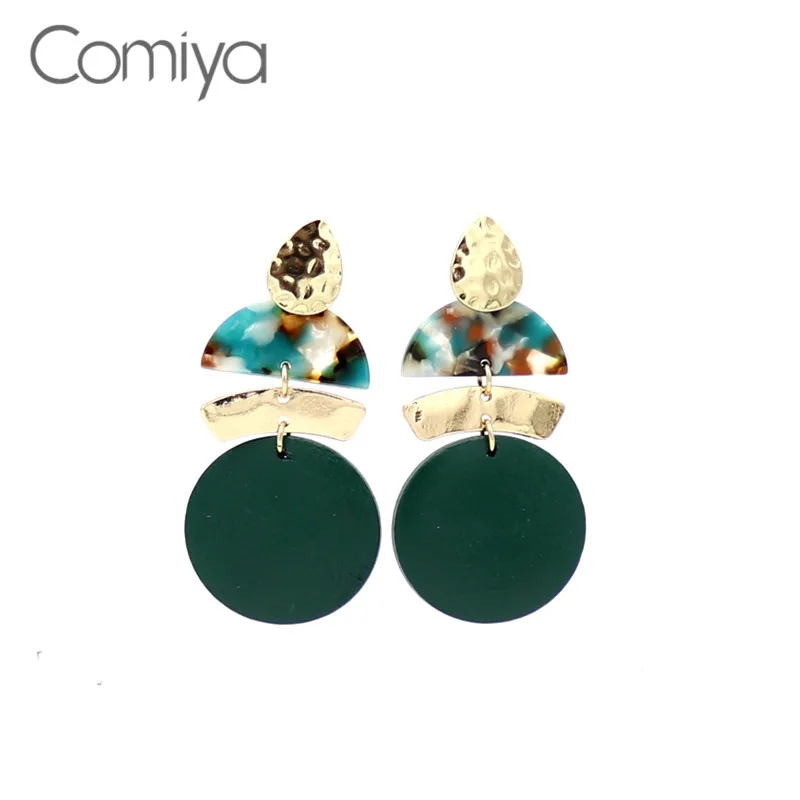 Массивные серьги Comiya для женщин, золотой цвет, цинковый сплав, дерево, круглые подвески, аксессуары, индийские ювелирные изделия, подвеска и серьги-подвески