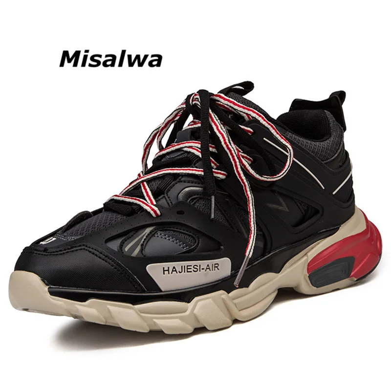 

Misalwa Mesh Sneakers For Men Casual Shoes Autumn Leather Men Height Increasing Shoes Comfortable Couple 2019 Clunky Dad Sneaker