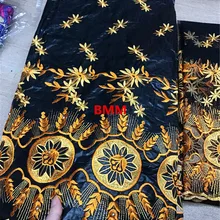 Bazin riche getzner кружевное платье черный и Золотой Умывальник riche getzner парча жаккардовая ткань шарф из тюли высокого качества 7 ярдов/Лот