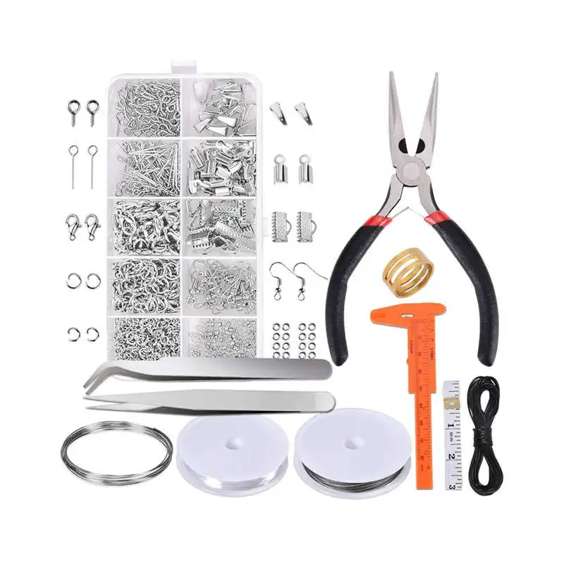 Jewelry Making Supplies Kit-Jewelry Repair Tool with Accessories Jewelry Pliers Jewelry Findings and Beading Wires for Adults