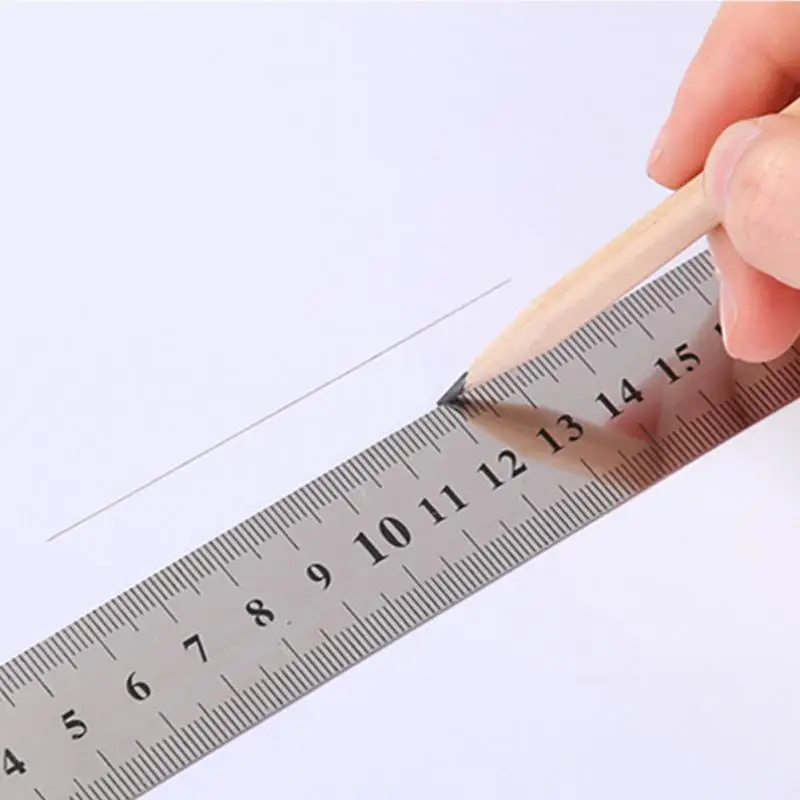 

15cm 20cm 30cm Stainless Steel Metal Ruler Metric Rule Precision Double Sided Measuring Tool Wholesale