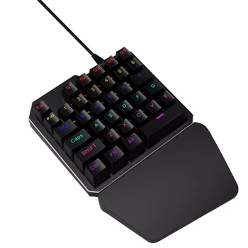 

X902 7 Colors LED Backlight Single Hand Professional Gaming Keyboard USB Wired Anti-Ghosting Keyboard For Game