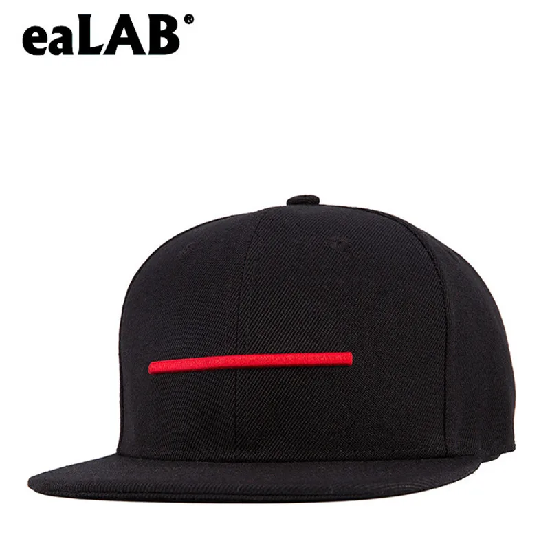 

Mens Snapback Hip Hop Cap Men Sport Women Casual Brim Straight Visor Hat red line stripe Embroidery Male Bone Black Snapback Cap