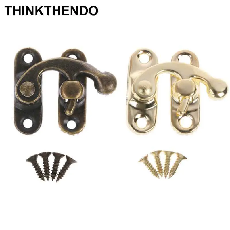 10 Pcs/ Set Small Antique Metal Lock Decorative Hasps Hook Gift Wooden Jewelry Box Padlock With Screws For Furniture Hardware 10 Pcs/ Set Small Antique Metal Lock Decorative Hasps Hook Gift Wooden Jewelry Box Padlock With Screws For Furniture Hardware