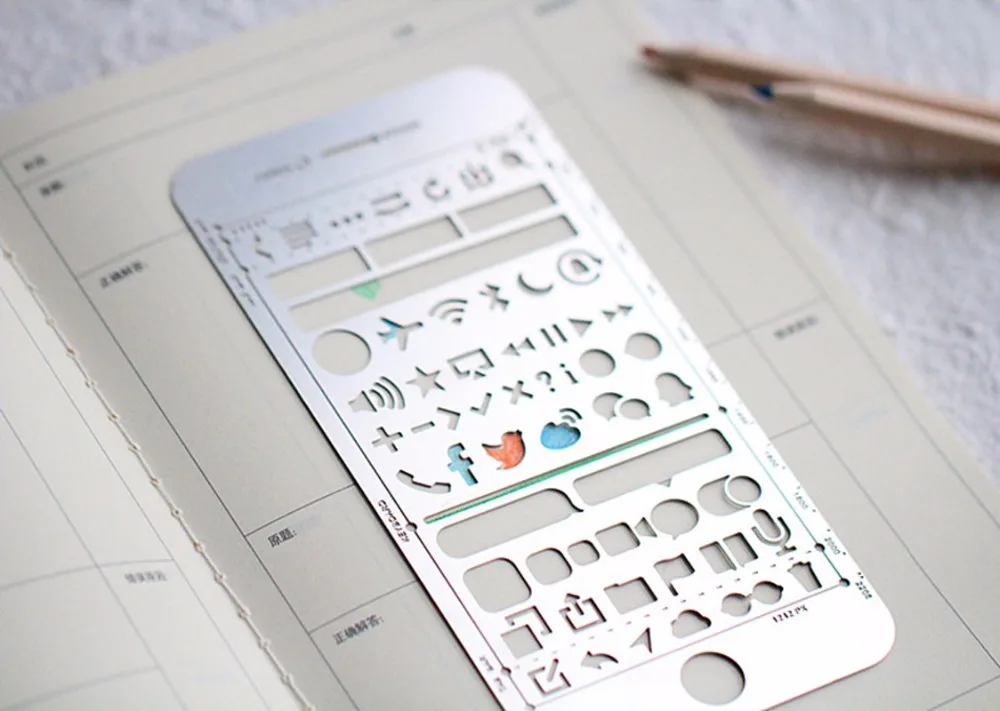 Multifunctional Ruler for Phone6/6s/Plus Model Stencil Kit  Interface UI Design Paper