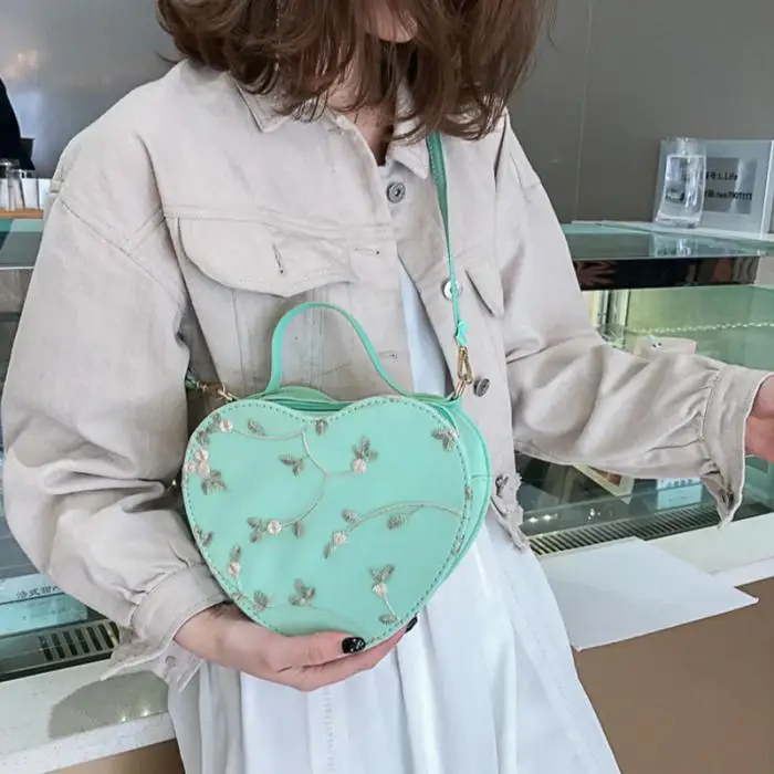 

Crossbody Single Shoulder Bag Embroidered Lace Handbag with Strap for Women Girls AB@W3