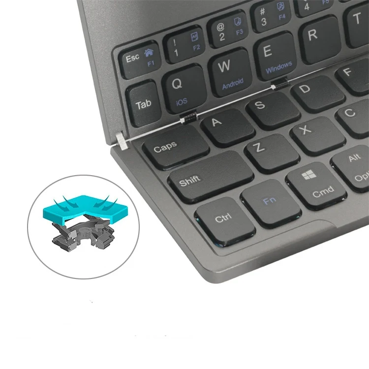Мини Bluetooth Беспроводная портативная раскладная клавиатура из алюминиевого сплава с подставкой для iPhone мобильный телефон планшет айпад ноутбук