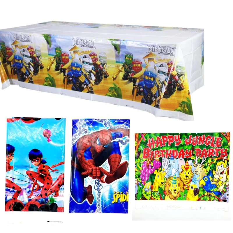 

Colored Cartoon Disposable Tablecloths Anti-oil Table Cloth Tableware For Wedding Birthday New Year Christmas Party Decoration