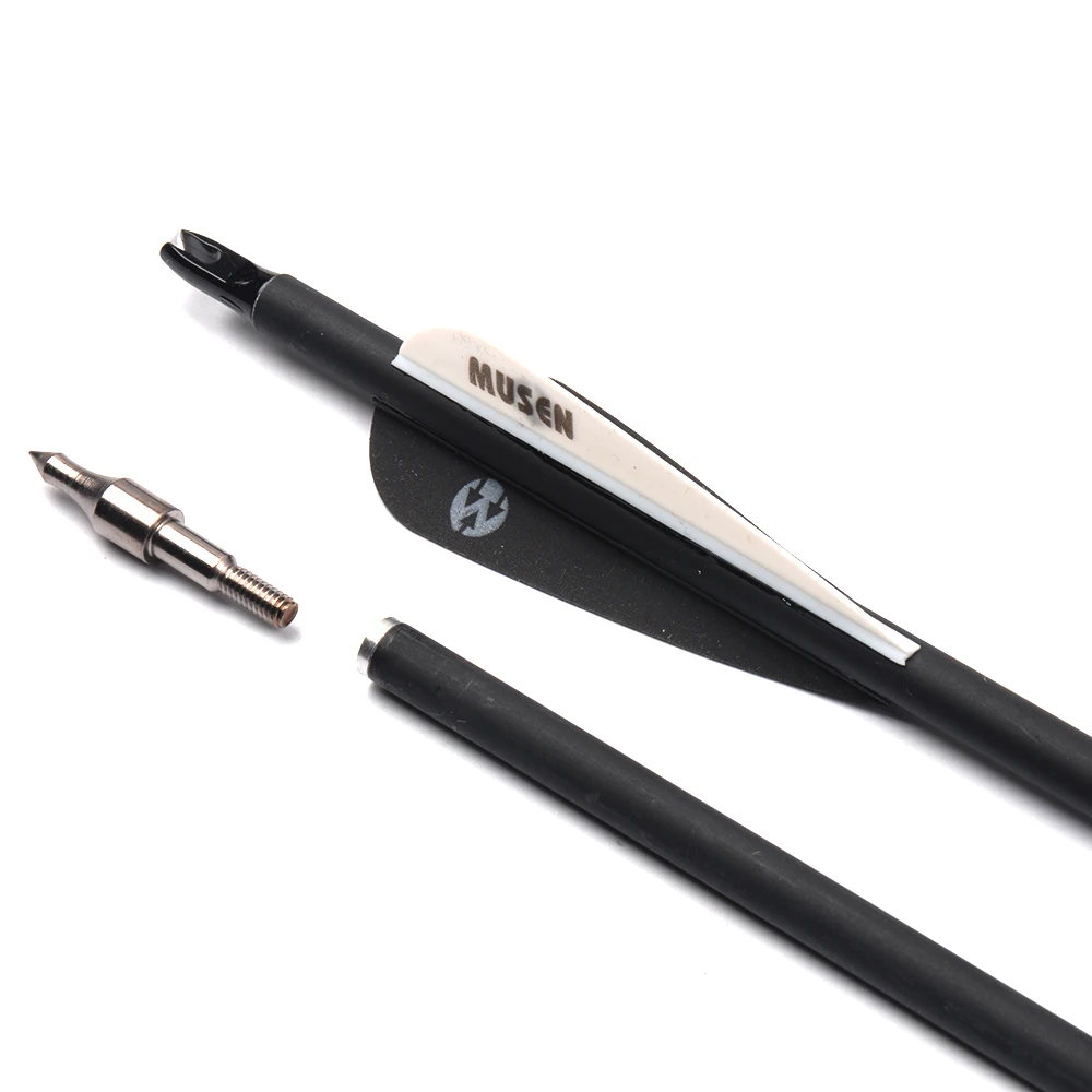 Preise 6 12 24 stücke 28 30 32 zoll Wirbelsäule 350 500 Carbon Pfeil mit Schwarz und Weiß farbe für Recurve Verbindung Bögen Bogenschießen Jagd