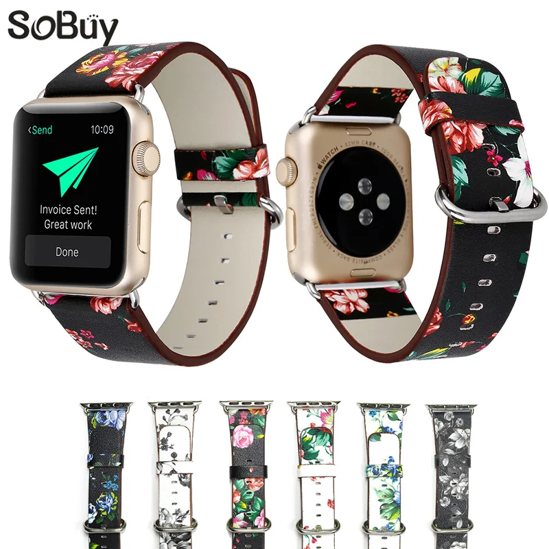 

Genuine Leather band strap for Apple watch 3/2/1 iwatch 42mm 38mm sport wristband pastoral style watchband bracelet belt correa
