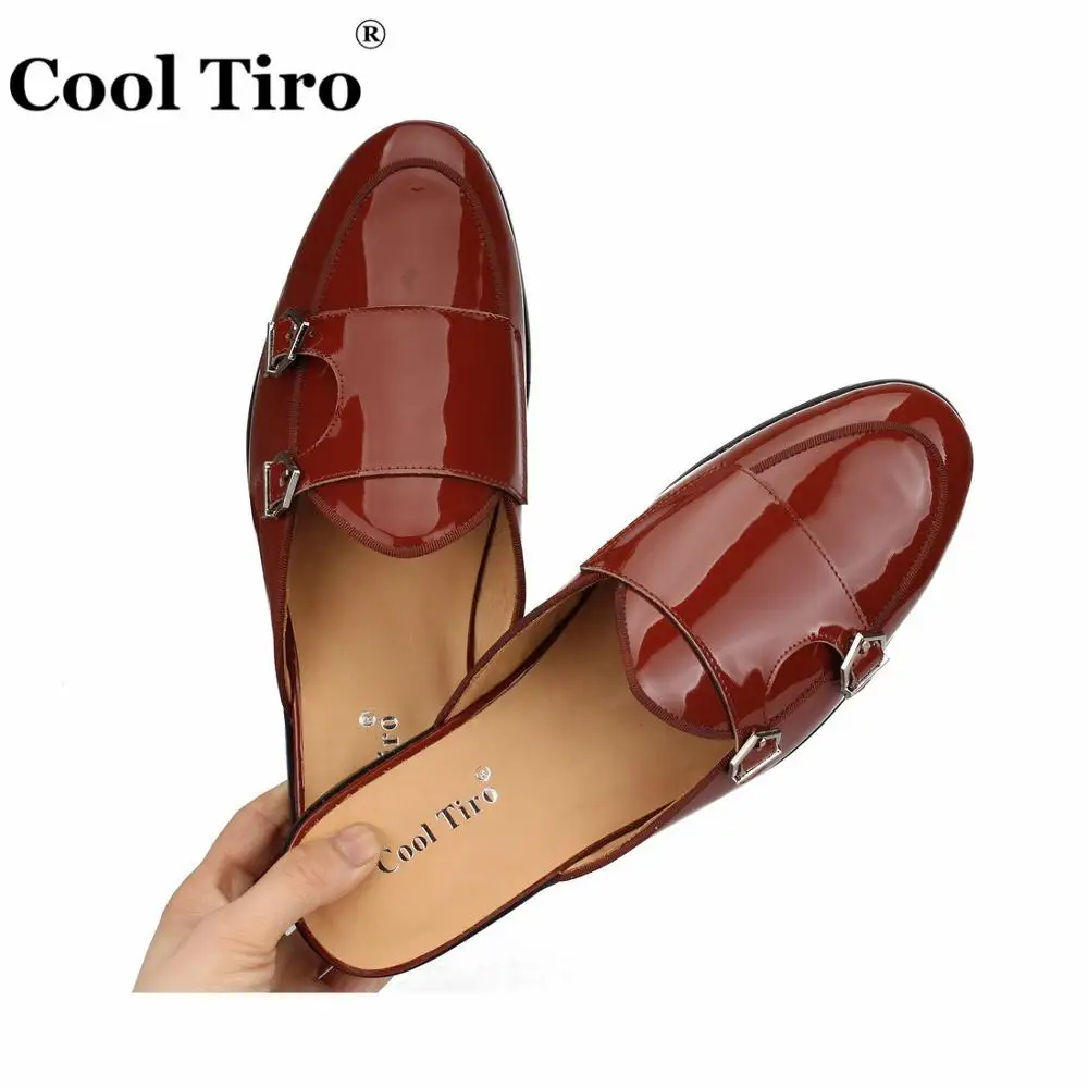 brown patent leather men slippers (5)