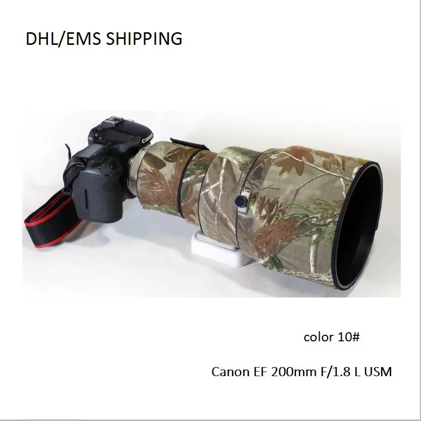 

DHL/EMS shipping lens coat camouflage for Canon EF 200mm F/1.8 L USM gun clothing Lens protection pt003