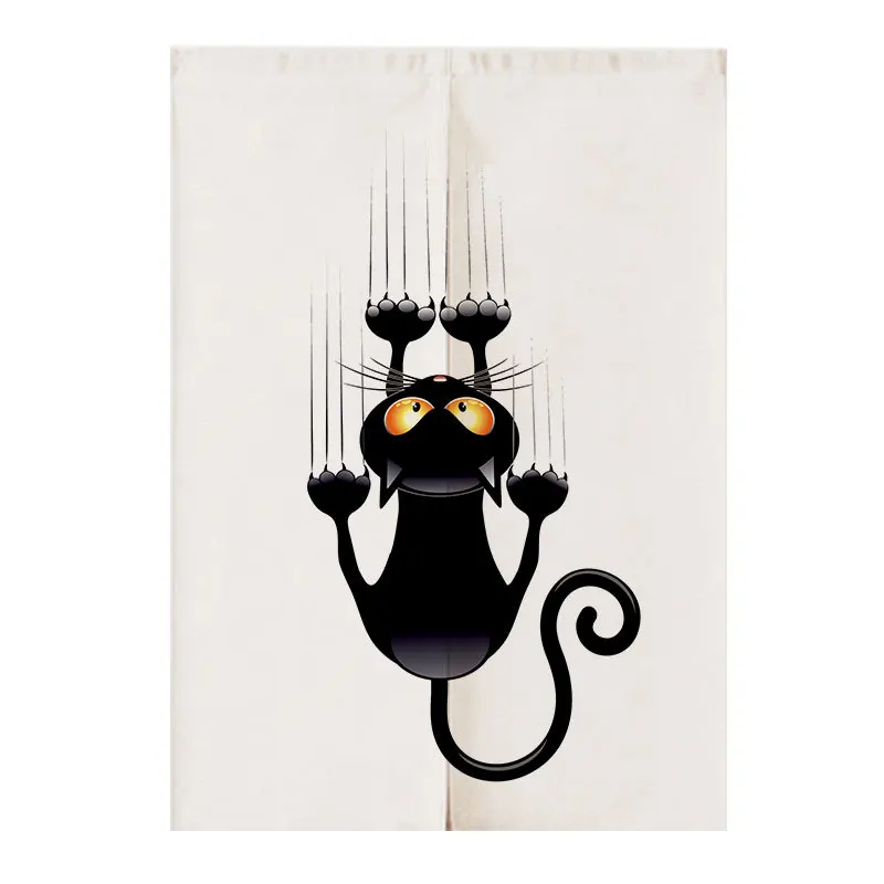 

Cartoon Animal Cat Door Curtain Kitchen Half Curtain Japanese Curtain Noren Feng Shui Door Curtain