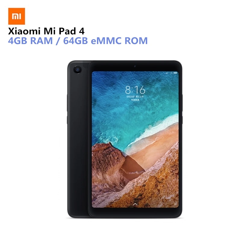 Xiaomi mi Pad 4 планшетный ПК 4 ГБ ОЗУ 64 Гб eMMC rom 8,0 дюймов mi UI 9 Qualcomm Snapdragon 660 Восьмиядерный двойной HD камеры двойной WiFi