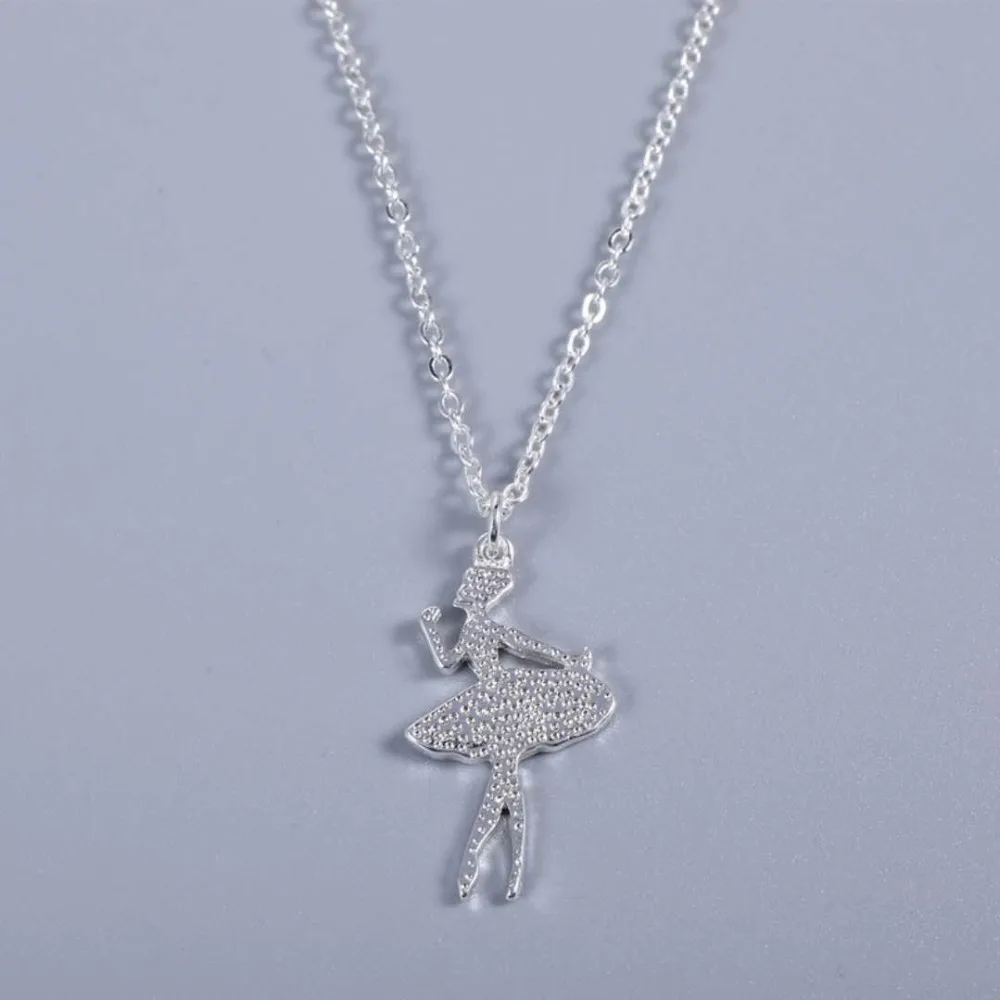 

Heyluoke 2018 new design 925 sterling silver necklace Trendy figure necklace Dancer Shape Women's Fashion Jewelry
