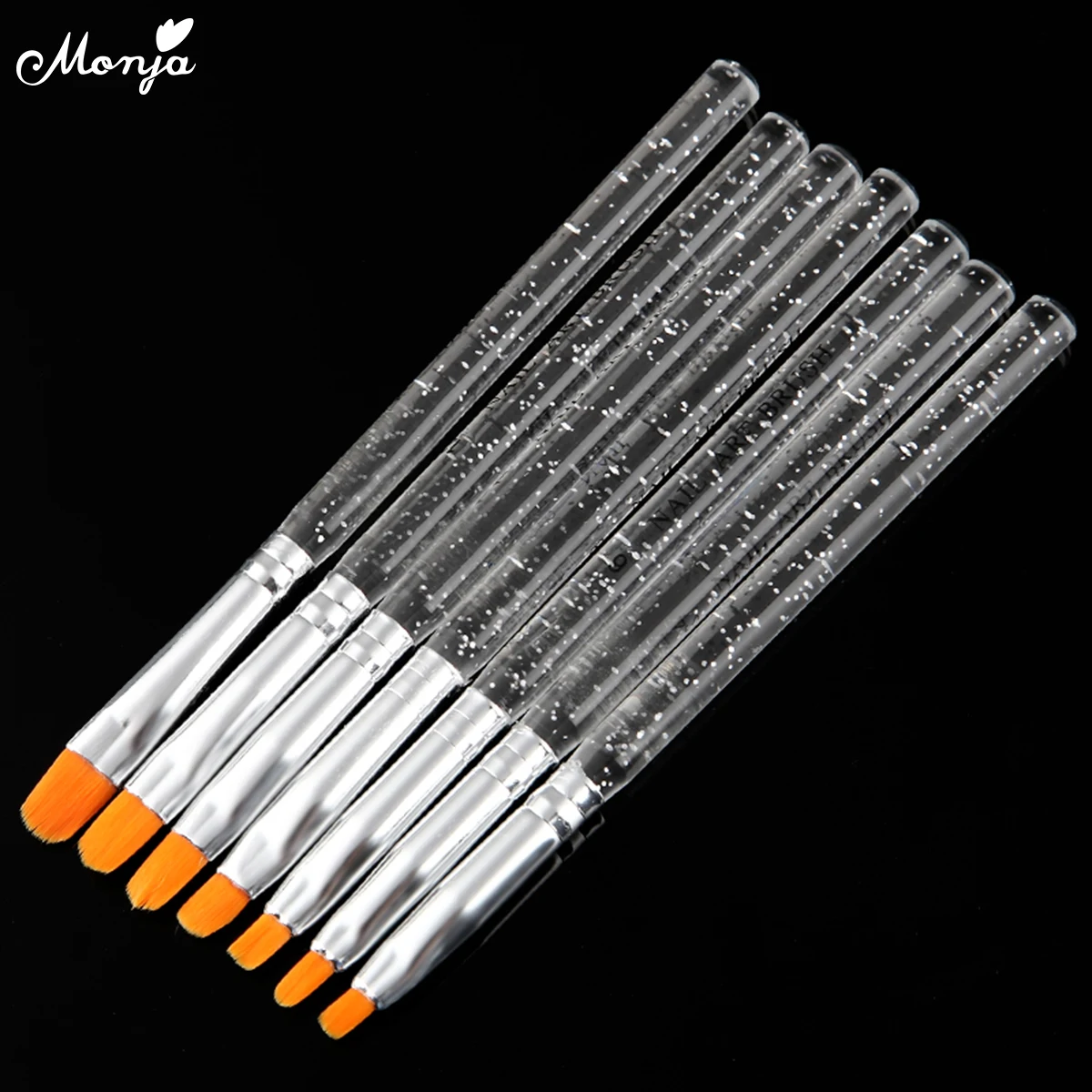 

Monja 7pcs/set Nail Art Acrylic UV Gel Polish Extension Builder painting Brush french Drawing Pen Manicure Tools