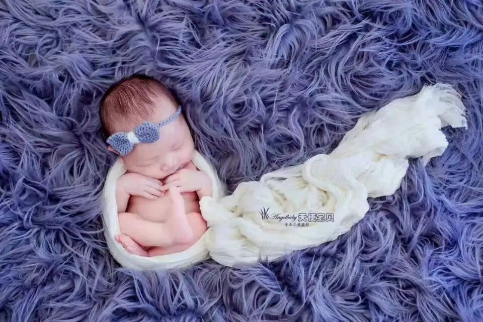 Back Photography Props Newvborn Faux fur blanket Basket Suffer Newborn