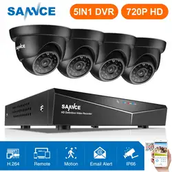 SANNCE 4CH 720 P CCTV системы 1080N HDMI 5in1 DVR с 4 шт. 1MP открытый Всепогодная Защита камеры комплект видеонаблюдения