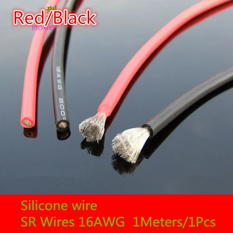 

1Meters/1PCS SC022 Very soft silicone wire SR Wires 16AWG Special wire for DIY model PUL-DJ AGG AGR AGRP balck red UL WIRE