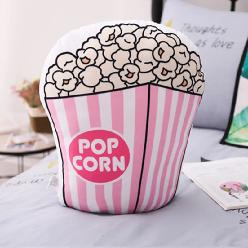 43X33cm popcorn Ins креативная имитация РОЗОВОГО СЕРДЦА для девочек плюшевая игрушка снек Подушка для офиса домашняя Подушка Мультяшные Мягкие плюшевые игрушки - Цвет: 43X33cm popcorn