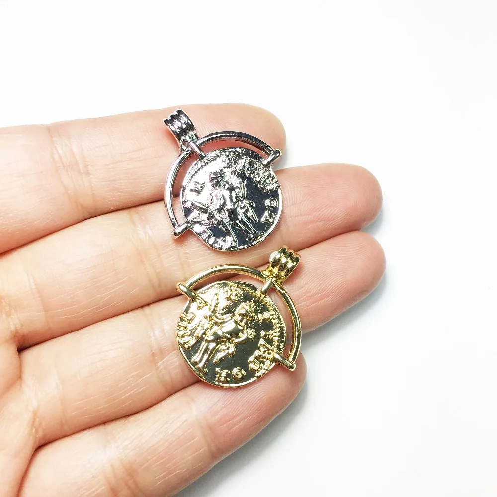 Eruifa 10pcs21mm красивые декоративные монеты цинкового сплава ожерелье, серьги браслет ювелирные изделия DIY ручной работы 2 цвета