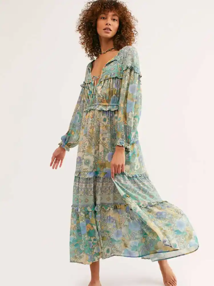 vestido de festa manga cigana