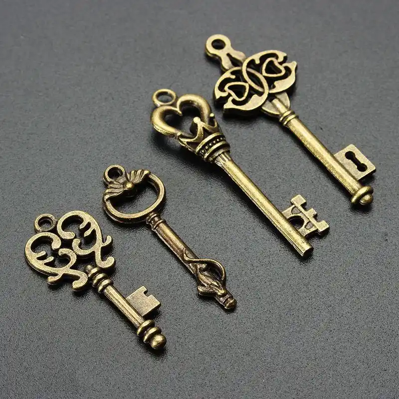 Metal pendant 4pcs Decoupage