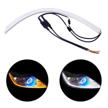 

2pcs 60cm vehicle DRL Flexible Tube Strip led car Daytime Running Lights Turn Signal Angel Eyes Car Styling