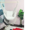 Hanging Rope Hammock Chair Porch Swing Seat, Large Hammock Net Chair Swing Cotton Rope Porch Chair for Indoor Garden Patio Porch 2