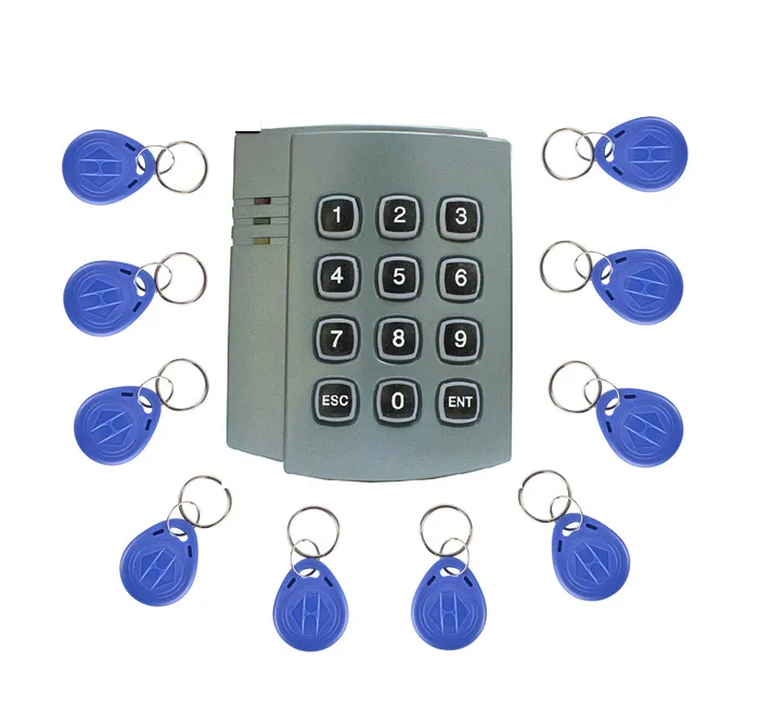 

125KHz RFID ID Card Reader Password Keypad Door Access Controller System Kit +10 Free ID Key Fobs Brand NEW 2501