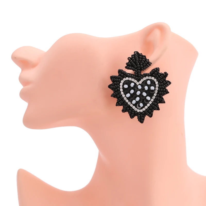 Charm Full Simulated Pearl Beads Statement Stud Earrings Vintage New Wonder Wedding Jewelry Stud Earrings for Women Black oorbellen