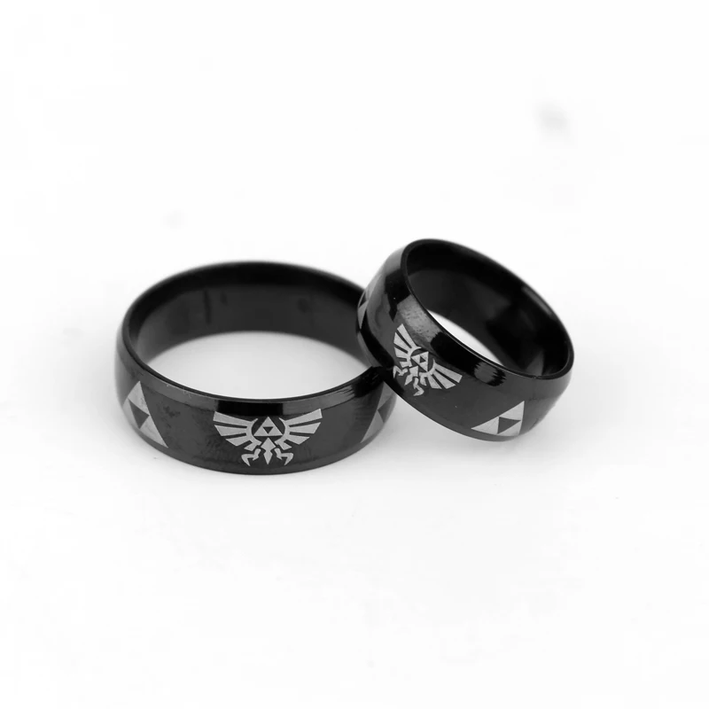 

dongsheng Game Legend Of Zelda Finger Ring Stainless Steel Ring Black Cool Round Rings Party Jewelry -25