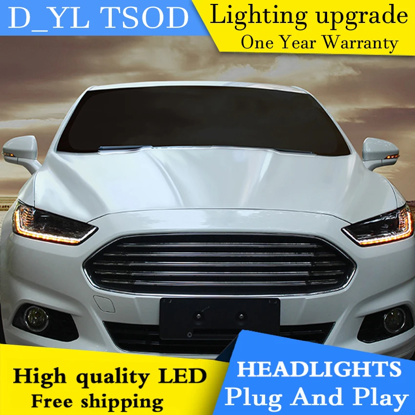 

Car Styling Headlights for Ford Mondeo 2013 LED Headlight for Mondeo Head Lamp LED Daytime Running Light LED DRL Bi-Xenon HID