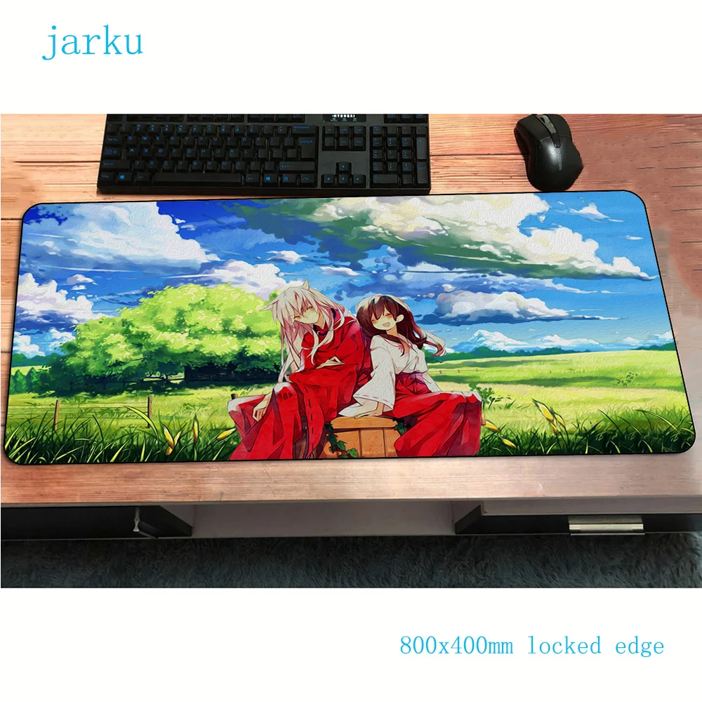 Inuyasha геймерский коврик для мыши подарок 800x400x3 мм игровой коврик для мыши большая мода ноутбук ПК аксессуары ноутбук padmouse эргономичный коврик