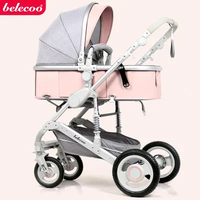 

Travel System 2 in 1 Baby Stroller No Car Seat Luxury Stroller Aluminum Alloy High Landscape Pram Sit And Down Baby Stroller