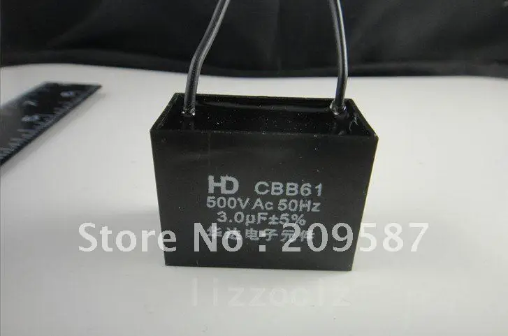 

10pcs Fan Capacitor Metallized Capacitor Start Capacitor CBB61 500VAC 3.0uF