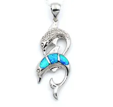 Милый синий огненный опал морская черепаха дизайн кулон ожерелье для женщин