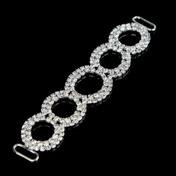 

30 Pcs Round Bulk Bling Silver Crystal Rhinestone Connector For Bikini/Swimwear Fashion 11.7x2.5cm