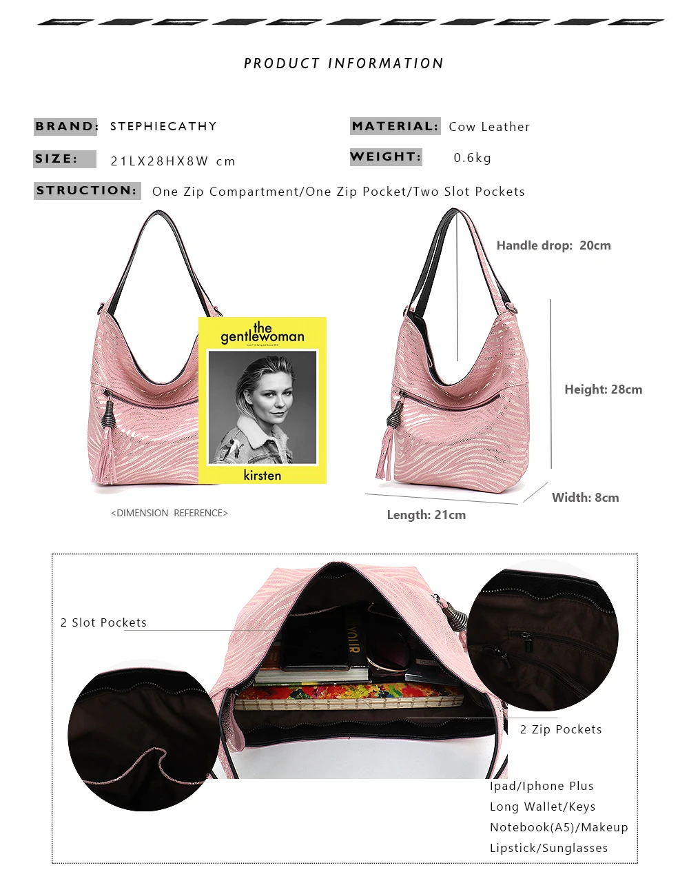 SC Настоящая Кожаная Сумка Хобо для девочек, летняя розовая, с рисунком зебры, блестящие кожаные сумки на плечо для женщин, на молнии, с кисточками, на ремне, сумка-мессенджер