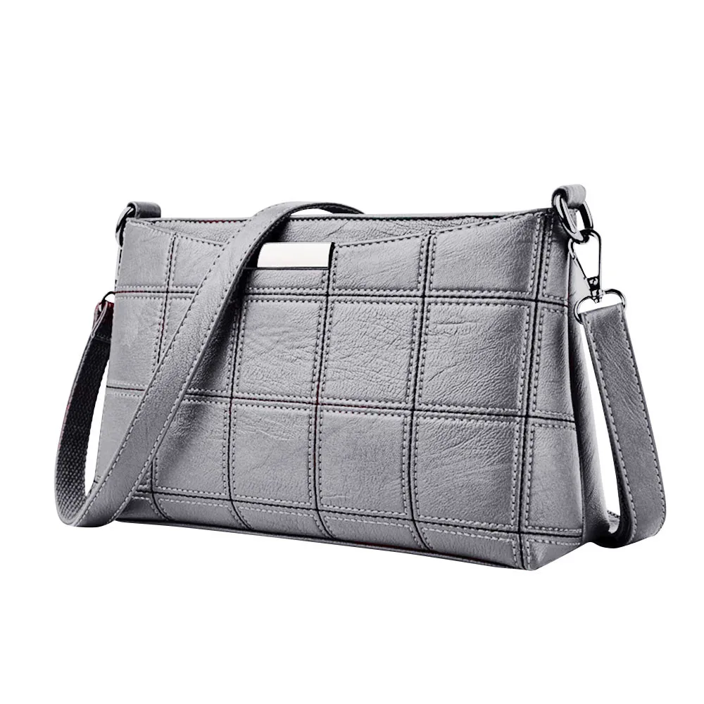 Модная Офисная Женская сумка-мессенджер с замком, кожаная клетчатая сумка-мессенджер, маленькая квадратная посылка