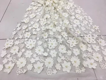 

3D flower latest African lace fabric 2018 high quality Nigeria lace fabric wedding French lace fabric RF2523
