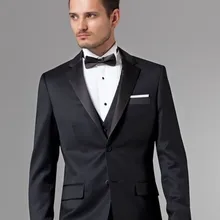Жених Свадебный черный костюм из трех предметов одежда для ужина hiqh качественная официальная одежда