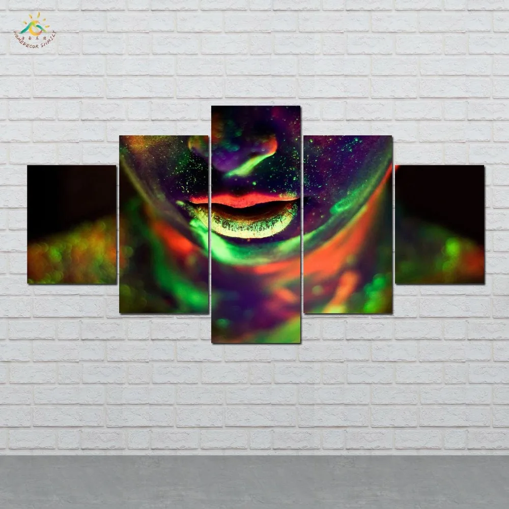 

Cute Colorful Girl Wall Art Prints Canvas Painting Modular Picture And Vintag Poster Canvas Painting Home Decor 5 PIECES