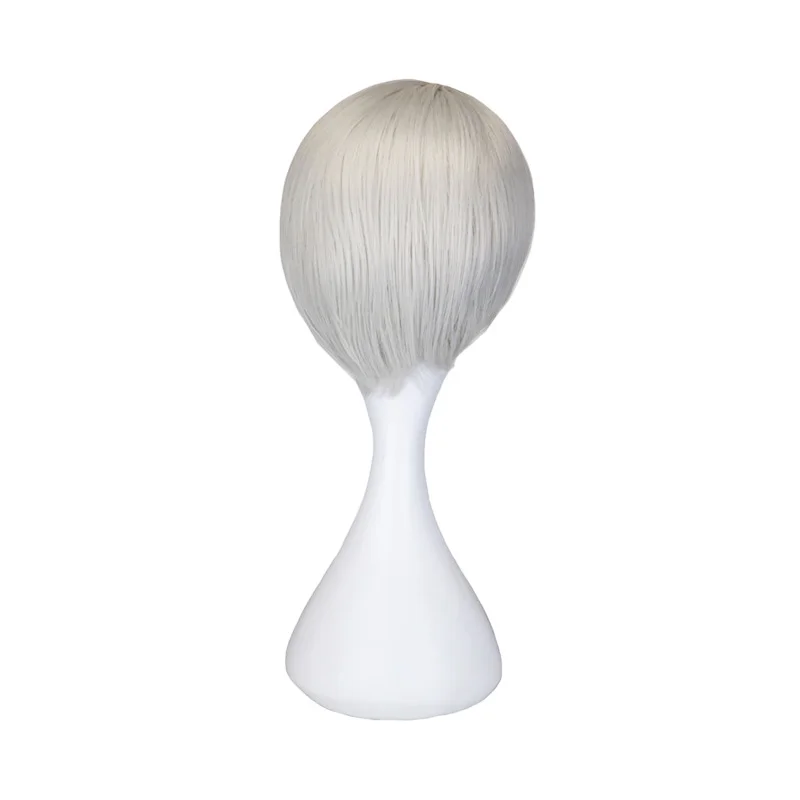 Coshome Yuri on Ice Yuri Plisetsky Costume Wigs Viktor Nikiforov Cosplay Wigs Men Adult Gray And Blonde Short Straight Hair (4)