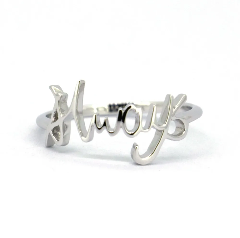 Wellmade Solid Sterling Silver Always Ring,Promise Ring