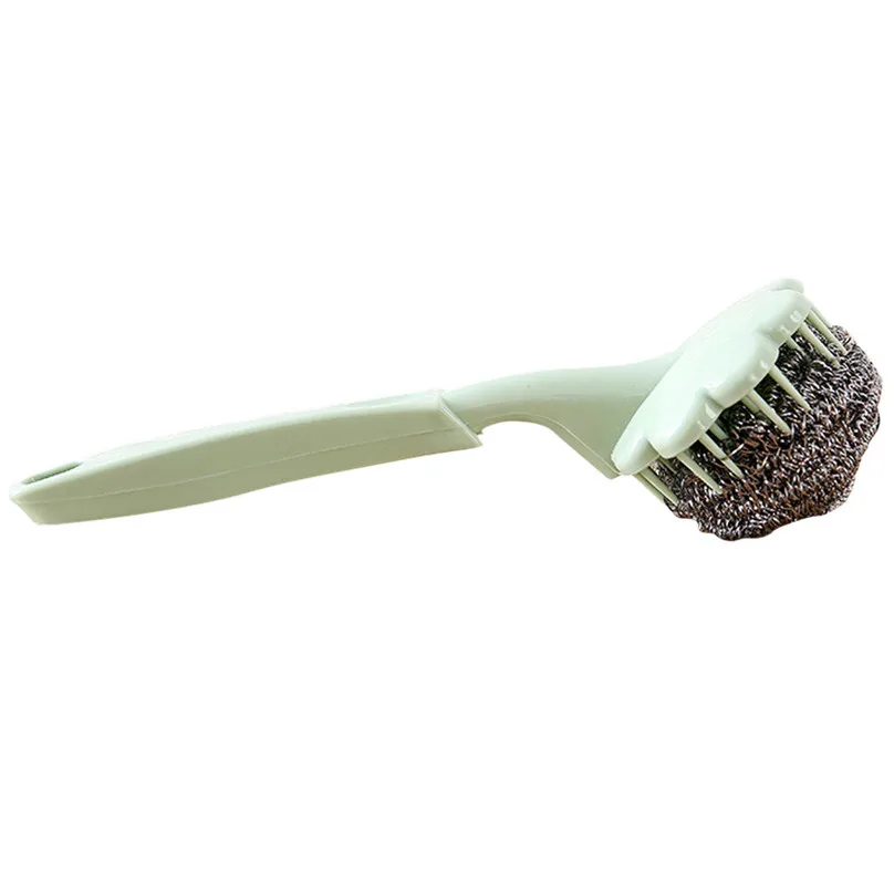 high quality Cleaning Brushes Stainless Steel Wire Ball Washing Pot Brush With Handle Cleaning Ball Brush  #3F14 (14)