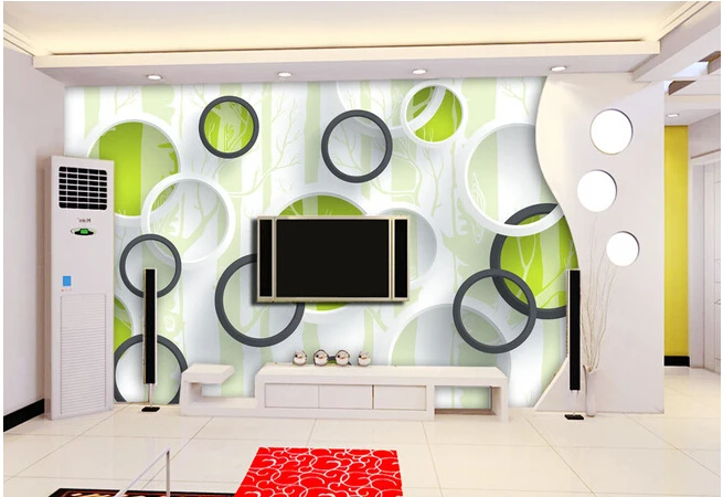 

The custom 3D murals,abstract tree 3D circle papel de parede,living room sofa TV wall bedroom wall paper